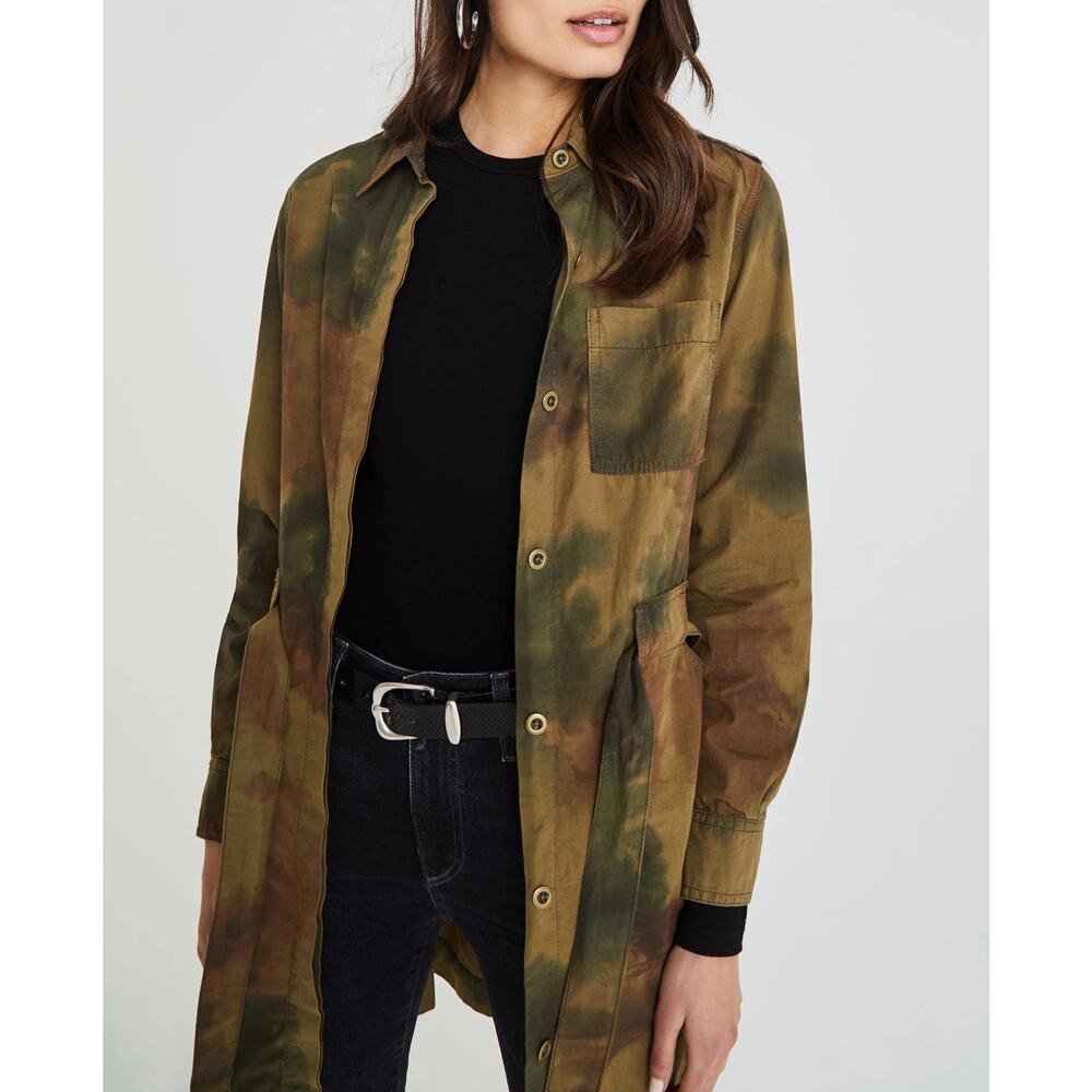 AG Adriano Goldschmied M Justine Dress Mid-Length Camo Military Jacket Duster - Picture 1 of 5